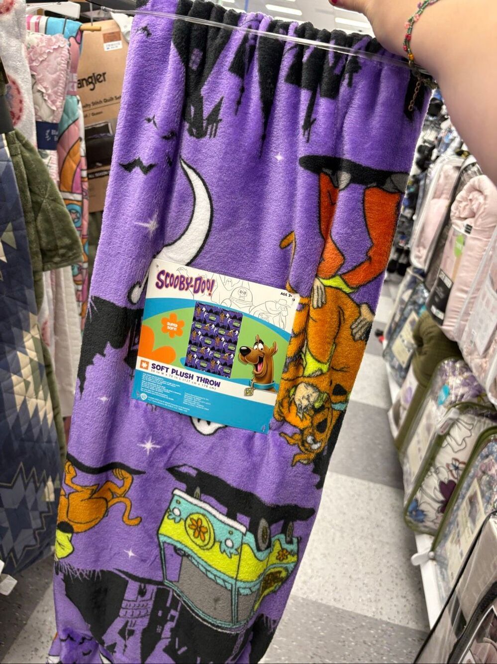 Viral Scooby Doo Purple Halloween Blanket NWT